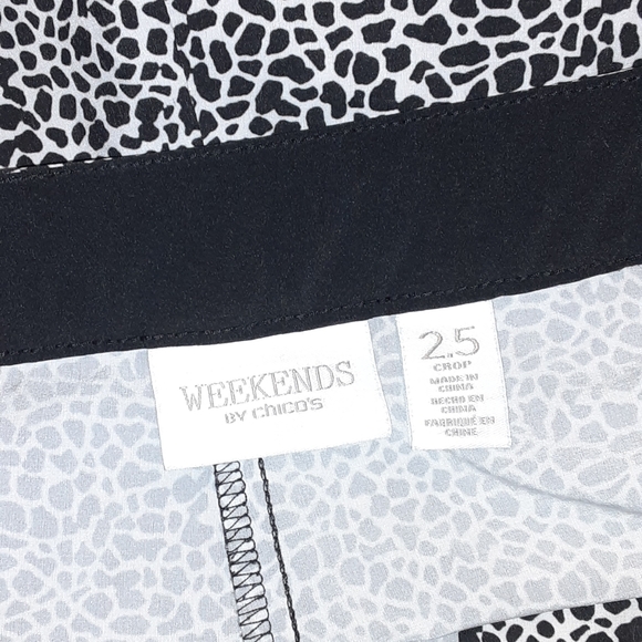 Weekends By Chico's animal print/speckled cropped pants size L 14 (2.5 chicos) - Picture 6 of 6
